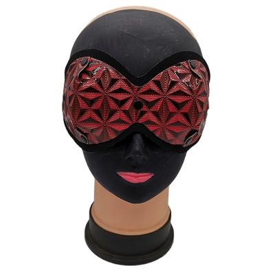 China Newest Design Factory Price Bdsm Fake Head Bondage 3d Diamod Role Model Sexy Leather Game Party Blindfold Fun Blindfold Mask for sale