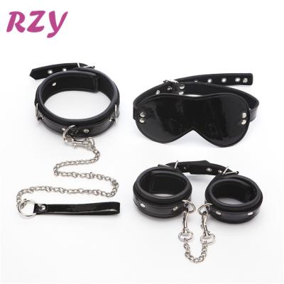 China High Pleasure Adult Factory Direct Bondage Handcuffs Neck Sleeve Fun Binding Bondage SM Flirting Alternative Leather Collar for sale