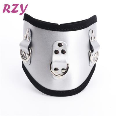 China Adult High Pleasure Nylon Neck Collar Ties Backhand With Mouth Gag Ball BDSM Bondage Restraint for sale