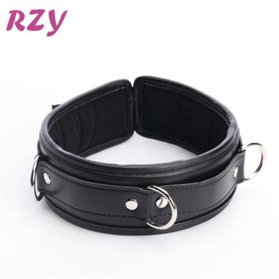 China High Pleasure Adult BDSM Bondage Slave Neck Cervical Leather Exquisite Collar For Female Sex Games for sale