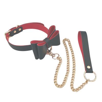 China Wholesale High Pleasure Bondage Restraints Neck Collar BDSM Leather Slave Toys Fetish Sex Games Fetish For Adults Neck Sleeve for sale