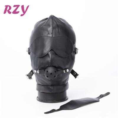 China High Pleasure Wholesale Adult PU Leather Hood Headgear Adult Games Bondage Hood Sex Toys Couple for sale