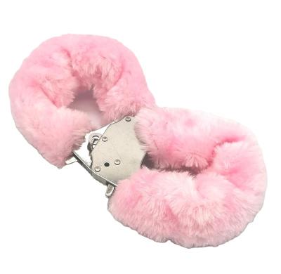 China Adult High Pleasure New Pink Handcuffs Hand Ring Ankle Cuffs Restraint Bed Toys Handcuffs Up Fuzzy Sex Hairy for sale