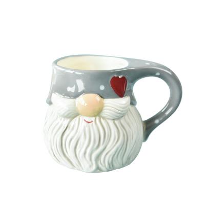 China Sustainable Bonwill 3D Nordic Santa Christmas Coffee Mugs Ceramic Mugs Manufacturers for sale