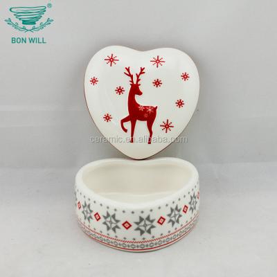 China Good Heart Shape Porcelain Material Luxury Fancy Jewelry Box for sale