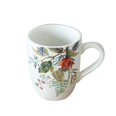 China Spring Sustainable Luxury Flower Set Garden Ceramic Dinner Coffee Mug for sale