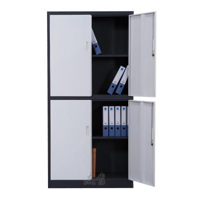 China Adjustable (height) Metal storage blue 4 door filing cabinets with doors and shelves for office for sale