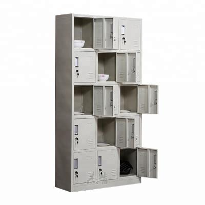 China Adjustable (height) Manufacturer Cheap Metal Lockers Stainless Steel Cabinet Locker with 15 doors for sale