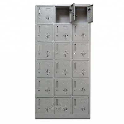 China Adjustable (height) Customized 18 Door Metal 18 Doors Steel Locker 18 Locker Storage Locker 18 Doors Armarios De Ropa Casier for sale