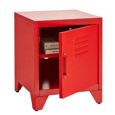 China Adjustable (height) bedroom steel furniture red single door mini wardrobe for sale