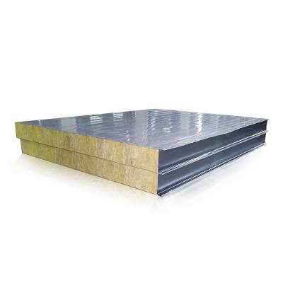 China Contemporary Factory Supply 2021 Hot Sale Industrial Greenhouse Oven Insulation Roofing Materials Rock Wool Sandwich Panel for sale