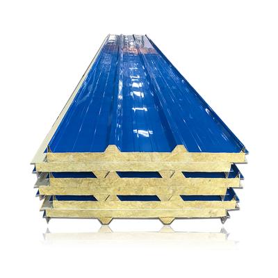 China Contemporary factory direct fireproof outdoor heat insulation sandwich panel roof rock wool sandwich panel for sale