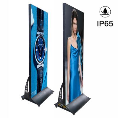 China Indoor HD Outdoor Floor Standing Portable Digital Signage Wifi 4G Usb Video Advertising Poster Led Screen Display for shop for sale