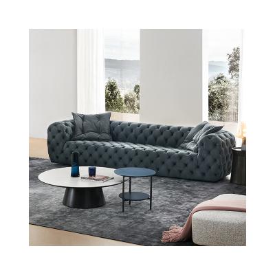 China Turning 2021 Most Popular Home Living Room Furniture Velvet Chesterfield Sofa for sale