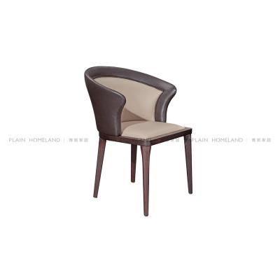 China Simple Design Modular Modern Restaurant Durable Leather Dining Armchair for sale