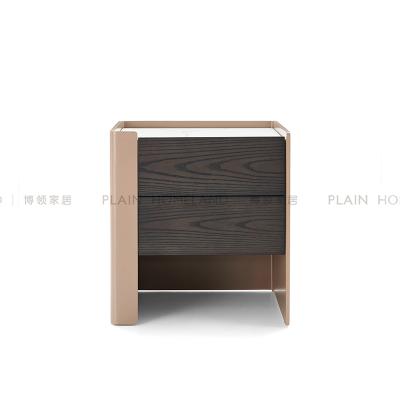 China (Other)Brown Multifunctional Modern Adjustable Night Stand Durable Solid Wood Bedside Table for sale