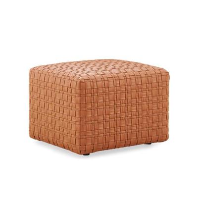 China Manufacturer Direct Removable Cover Square Ottoman Footstool Sneak Modern Sofa Rest Bench Synthetic Leather Foot Stools Living Room Furniture for sale