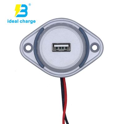 China Charger Built In Car /Boat/Bus USB Car Charger 12V Mount Socket Panel Flush Outlet 2.4A for sale