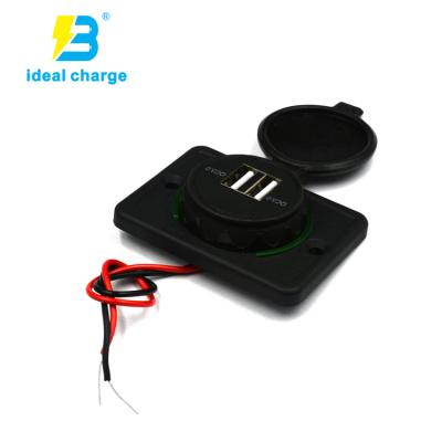 China Accessories FCC Free Sample Nylon QC3.0 Seat Charger Panel Dual Port Bus USB Charger Quick Socket for sale