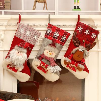 China Christmas Stocking Holder New Year Santa Elk Decoration Socks Fireplace Snowman Christmas Gift Bags Christamas Home Decor Great For Home for sale