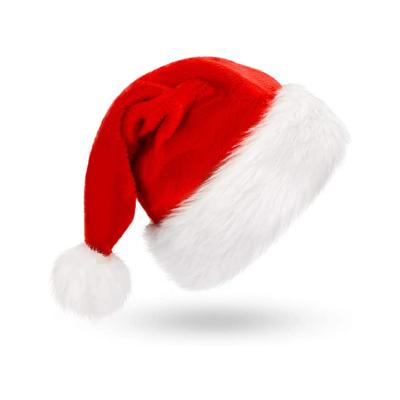 China High Quality Christmas Hat Decoration Sc Plush Christmas Velvet Comfort Unisex Christmas Hats For Kids for sale