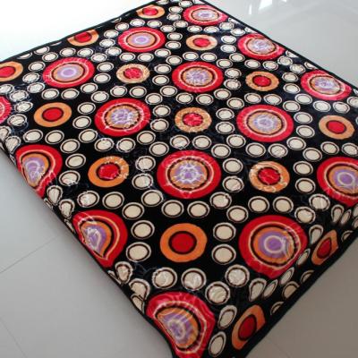 China 100% Polyester Anti-pilling Embossed Double Layer Printed Korean Blanket Cover 7kg/pc for sale