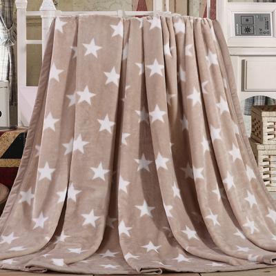 China Antistatic Super Soft Star Printed Coral Fleece Fabric For Cover for sale