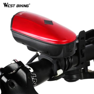 China Rechargeable LED Bike Light Bell Set Bicycle WESTERN BIKING Light USB Charging Rechargeable Cycling Loud Bike Front Light Set Front Light Set 140db LED Horn Alarm Bell for sale