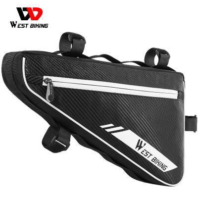 China Heavy Duty WESTERN BIKING Csratch Road Bike Triangle Bag Durable High Capacity Waterproof Repair MTB Tools Quality Zipper Bicycle Bag for sale