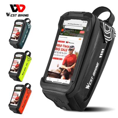 China Raincoat ; WESTBIKING New Design Bicycle Bag Front Tube Frame Bag Waterproof New Design Colorful Wear-Resistance Touch Screen Handlebar Bike Bag for sale