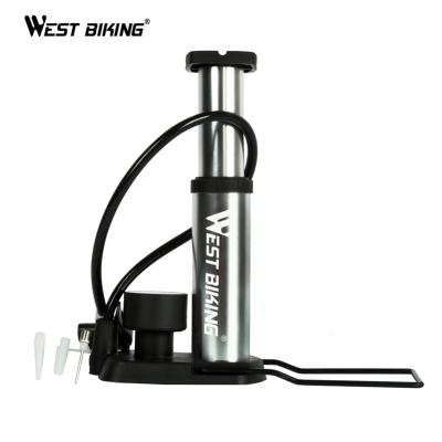 China WESTERN CYCLING Feature Bike Foot Pump Bicycle Floor Activated Pump With Gauge Cycle Pump Mini Bike Portable Tire Inflator for sale