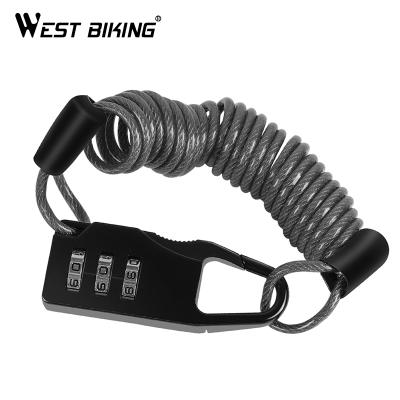 China Mini Bike CYCLING WESTERN Anti-theft Motorcycle Bicycle Cable Combination Locks Recycling Cable For Folding Bike Bicycle Password Steel Locks for sale