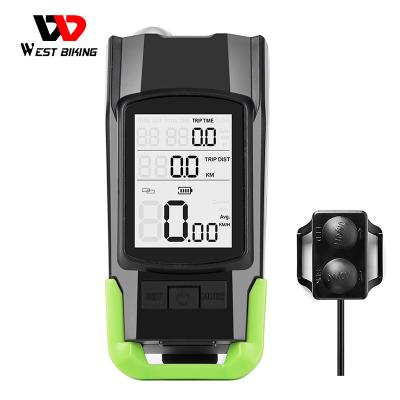 China Big Screen West Cycling New Waterproof Three In One 4000mAh T6 Dual Horn Lamp Computer GPS Digital Bicycle Cycling Wireless Computer for sale