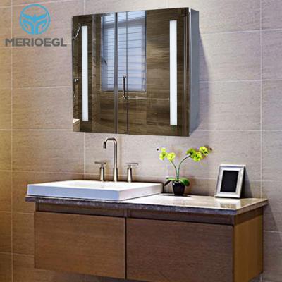 China Modern American Style Bathroom Furniture Luxury Hotel Bathroom Mirror With Lights for sale