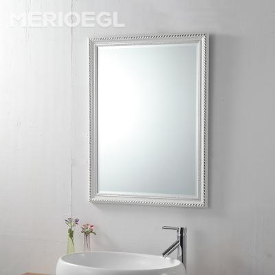 China Rectangle Customized Glass Mirror Wood Frame Magnifying Square Bath Mirror for sale