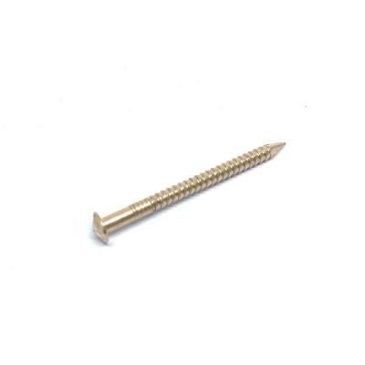 China 50MM X 2,8 Rose Head Silicon Bronze Nails Ring Shank Corrosion Resistance Te koop