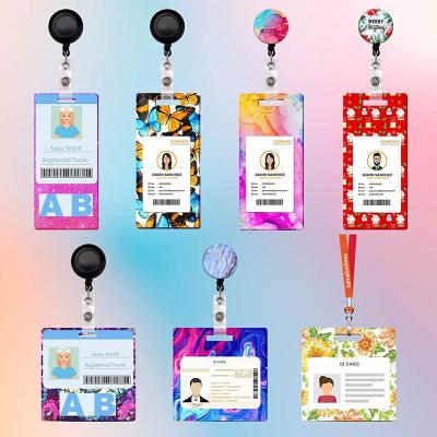 China Diy Craft Crystal Beads Jewelry Pendant Resin Casting Mold Amazone Hot Sale ID Card Holder Epoxy Resin Silicone Molds ID Badge Holder With 10 Pieces ID Badge Holder of the reel clip, TOYS0995 for sale