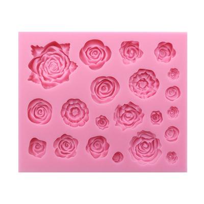 China Sustainable Amazon Hot Sale 21 Cavity Roses Collection Fondant Candy Silicone Mold, TOYS0180 for sale