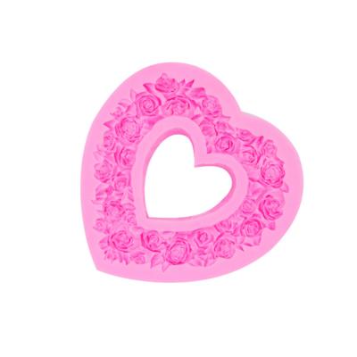 China Viable Hot Selling Delicate Flower Amazon Heart Shape Floral Silicone Soap Mold,TOYS0281 for sale