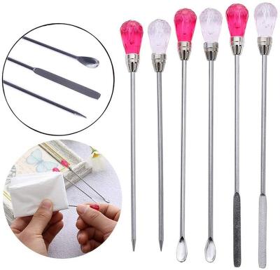 China Viable Silicone Resin Mold Tool Kit Stirring Needle Spoon Jewelry Making Kit, Pink+ Rose Red GJMJ062 for sale