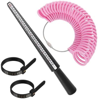 China Hot Selling Ring Size Measuring Tool Kit Amazon Ring Size Measuring Tool Plastic Kit including Ring Mandrel and Ring Sizer Guage white TOYS0850 for sale