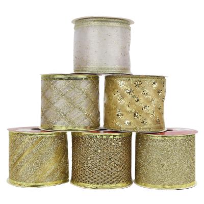 China Amazon Viable Hot Sale 6 Rolls 36 Yards Per 2.5 Organza Assorted Cable Ribbon Per Inch Swirl Crafts Sheer Gift Wrap TOYS0671 for sale