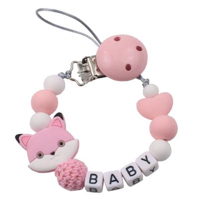 China Soft Cute Bear Pacifier Clip Silicone Pacifier Clip, Modern Designs Beads Teether Holder Set and BPA Free Baby Teething Toys TOYS0703 for sale