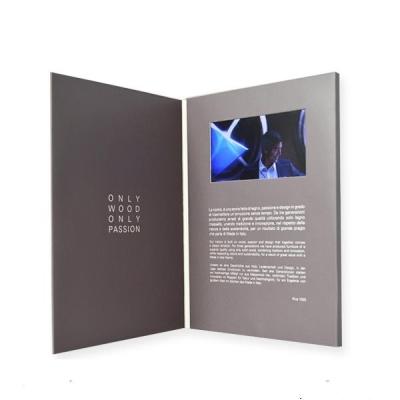 China Document Ambachtenlcd Videogroetkaart, 350GSM-Video in Drukbrochure Te koop