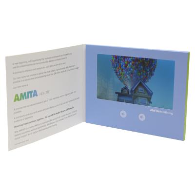 China Rechargeable Digital Video Brochure , 2W 8O Paper LCD Video Card for sale