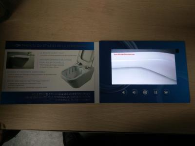 China IPS Screen 1024X600 pixels  7inch LCD video book video brochure , Magnetic switch for sale