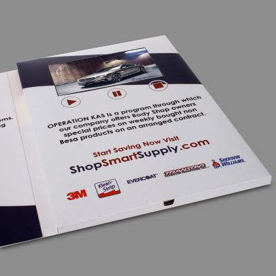 China Small Digital Flip Book Video / Promotional Video Brochure CMYK Printing for sale