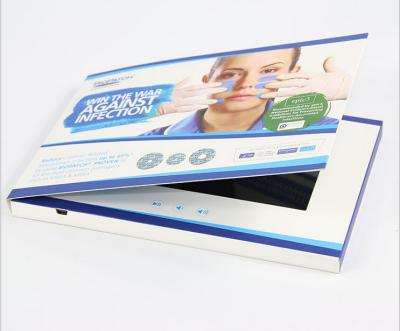 China 7“ Lcd Videobrochure met Tribune, Harde Dekkingslcd Videoboekjes Navulbare Batterij Te koop