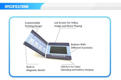 Κίνα 2018 προώθησης τηλεοπτικό φυλλάδιο Customimed LCD καρτών βιβλίων χαιρετισμού δώρων τηλεοπτικό για προς πώληση