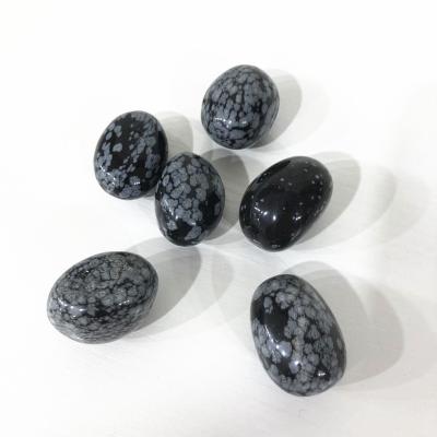 China China high quality natural freeform crystal snowflake obsidian polished stone for sale